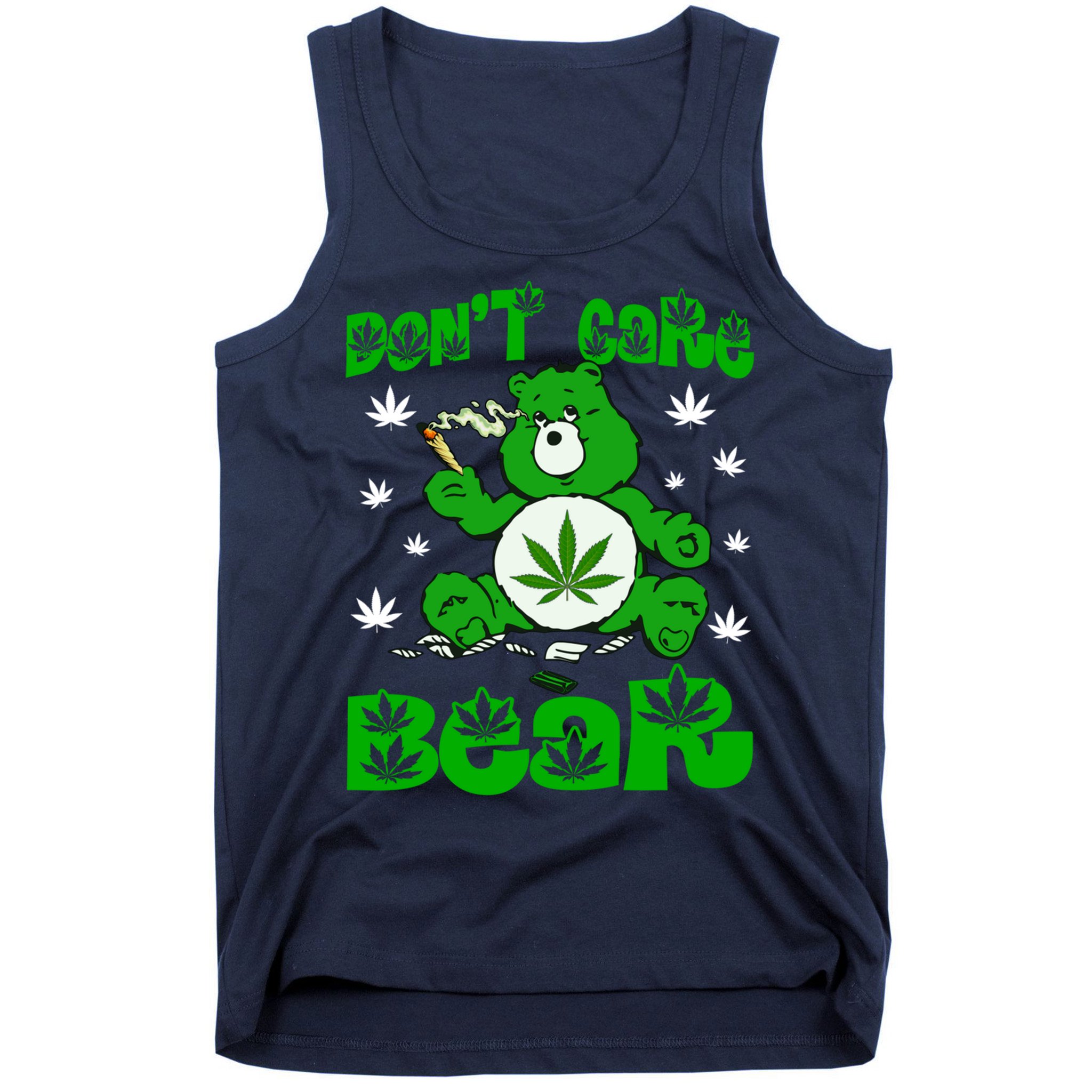 Weed Bear Herb Bear Don't Care Funny Bear Marijuana Cannabis Tank Top