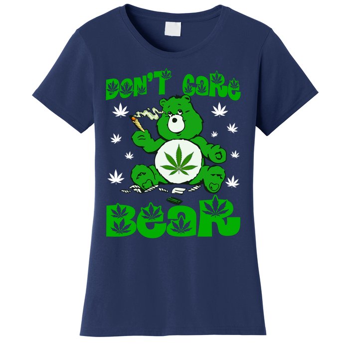 Weed Bear Herb Bear Don't Care Funny Bear Marijuana Cannabis Women's T-Shirt