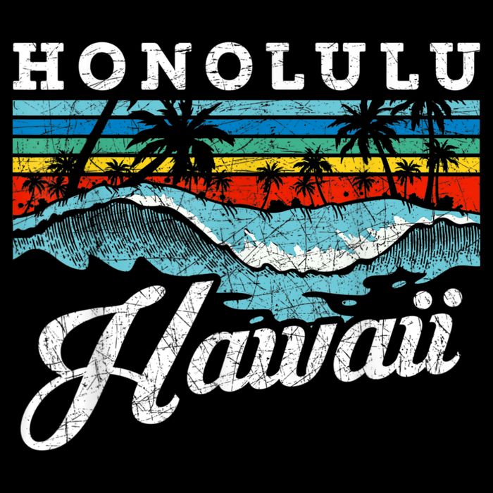 Waves Beach Honolulu Hawaiian Summer Surfing Retro Hawaii Cooling Performance Crew T-Shirt