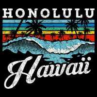 Waves Beach Honolulu Hawaiian Summer Surfing Retro Hawaii Sustainable Bucket Hat