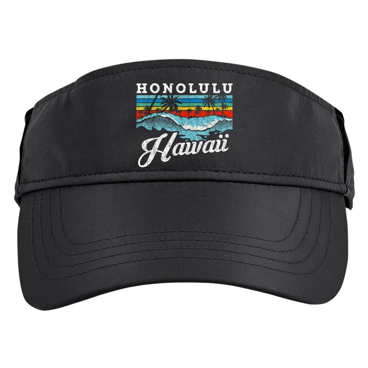 Waves Beach Honolulu Hawaiian Summer Surfing Retro Hawaii Adult Drive Performance Visor