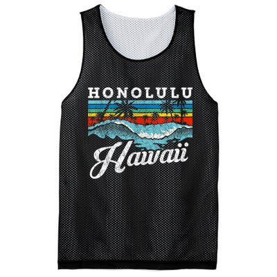 Waves Beach Honolulu Hawaiian Summer Surfing Retro Hawaii Mesh Reversible Basketball Jersey Tank