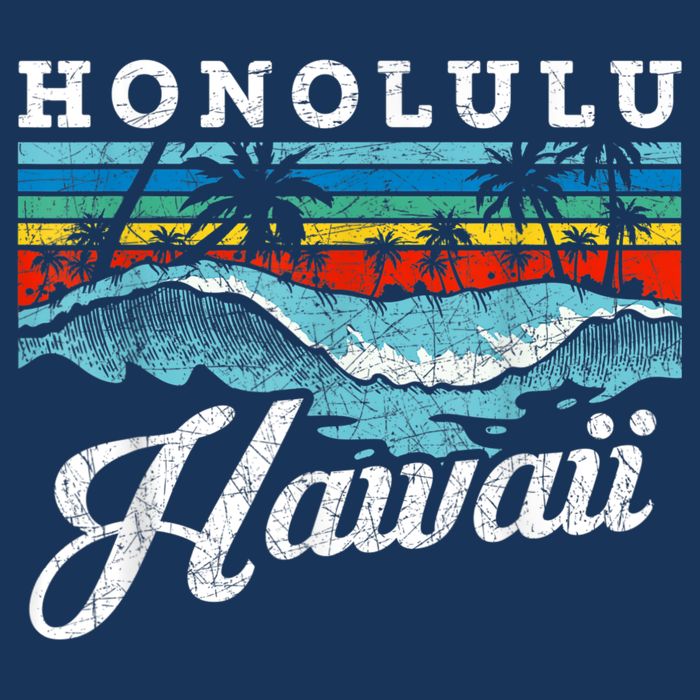Waves Beach Honolulu Hawaiian Summer Surfing Retro Hawaii Infant Baby Jersey Bodysuit