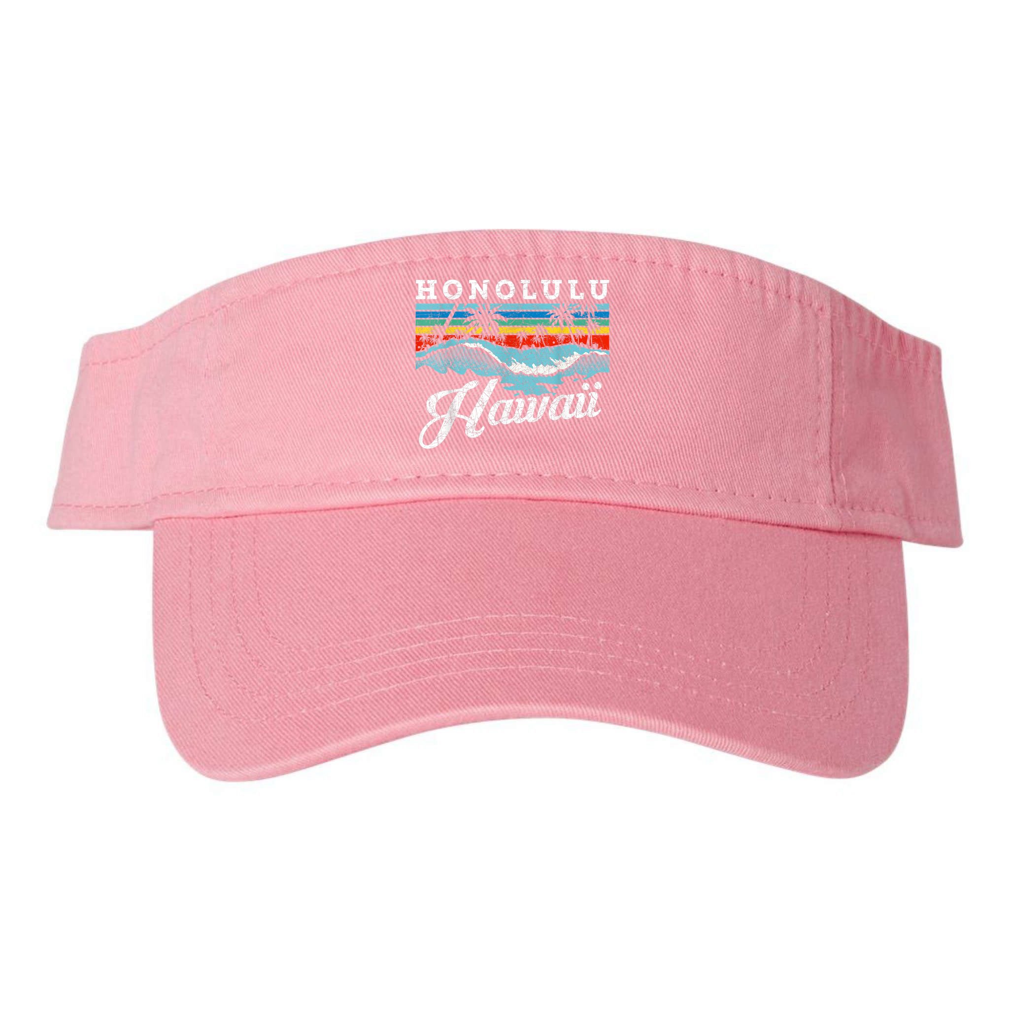 Waves Beach Honolulu Hawaiian Summer Surfing Retro Hawaii Visor