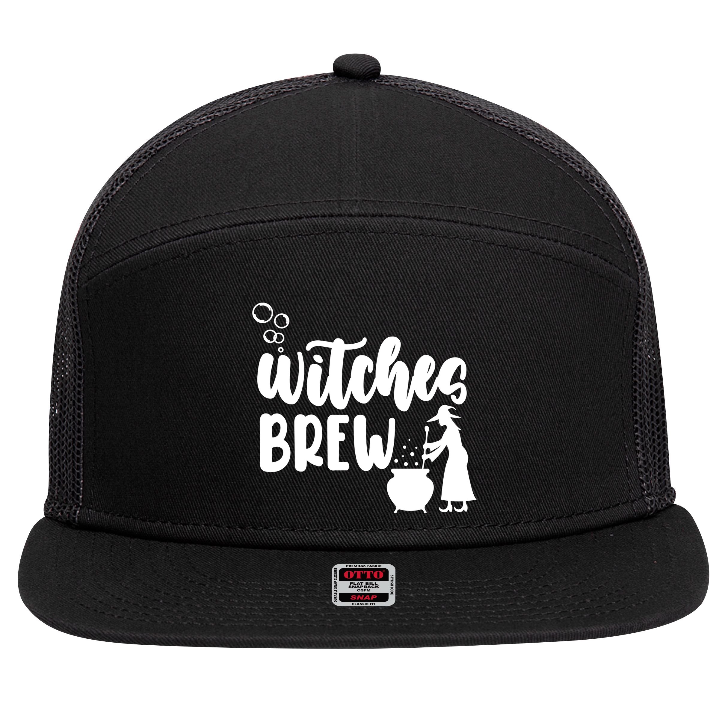 Witches Brew Halloween Witch 7 Panel Mesh Trucker Snapback Hat
