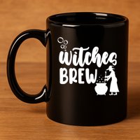 Witches Brew Halloween Witch 11oz C Handle Ceramic Mug