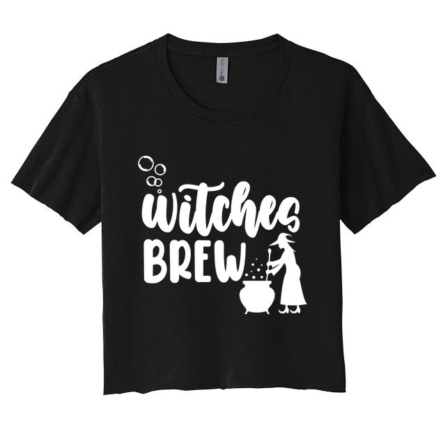 Witches Brew Halloween Witch Women's Crop Top Tee