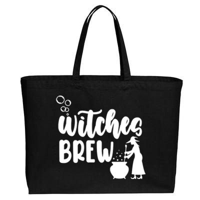 Witches Brew Halloween Witch Cotton Canvas Jumbo Tote