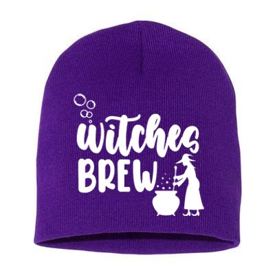 Witches Brew Halloween Witch Short Acrylic Beanie