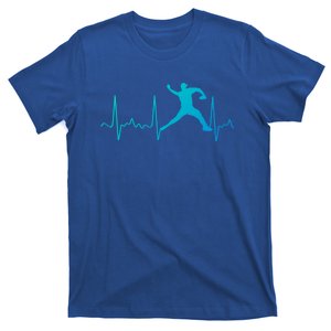 White Baseball Heartbeat Pitcher Gift Baseball Pulse T-Shirt