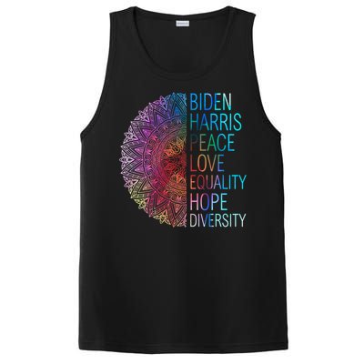 Wo Biden Harris Peace Love Equality Hope Diversity Gift PosiCharge Competitor Tank