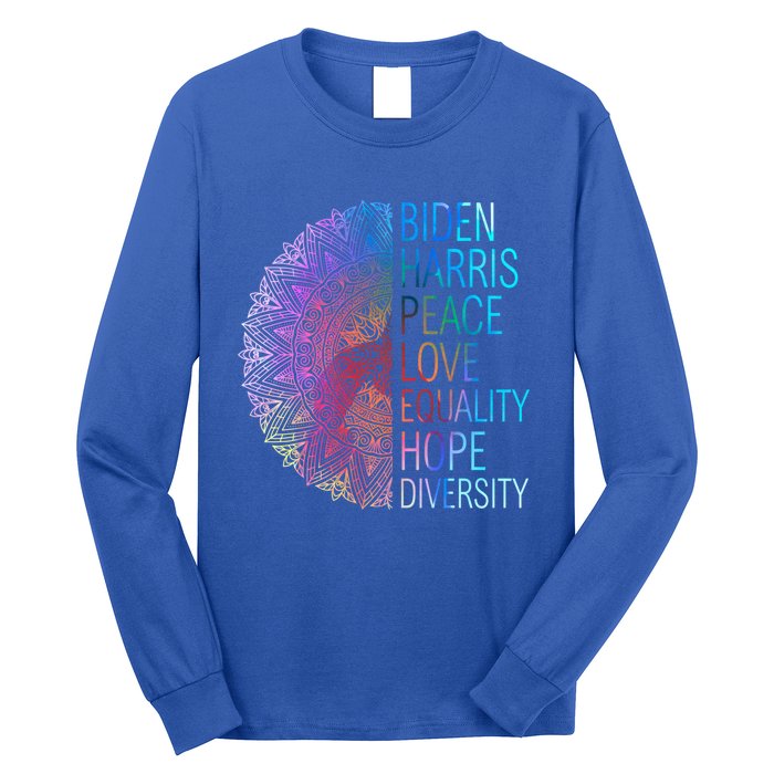 Wo Biden Harris Peace Love Equality Hope Diversity Gift Long Sleeve Shirt