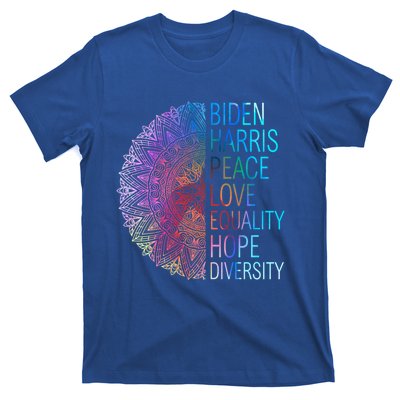 Wo Biden Harris Peace Love Equality Hope Diversity Gift T-Shirt