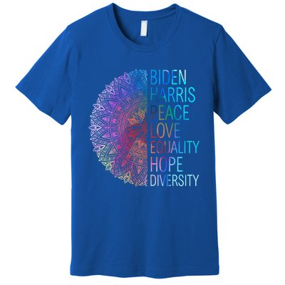 Wo Biden Harris Peace Love Equality Hope Diversity Gift Premium T-Shirt