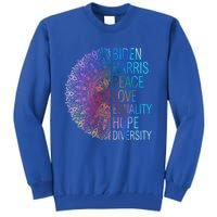 Wo Biden Harris Peace Love Equality Hope Diversity Gift Tall Sweatshirt