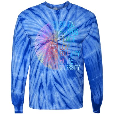 Wo Biden Harris Peace Love Equality Hope Diversity Gift Tie-Dye Long Sleeve Shirt