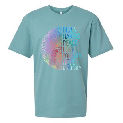 Wo Biden Harris Peace Love Equality Hope Diversity Gift Sueded Cloud Jersey T-Shirt