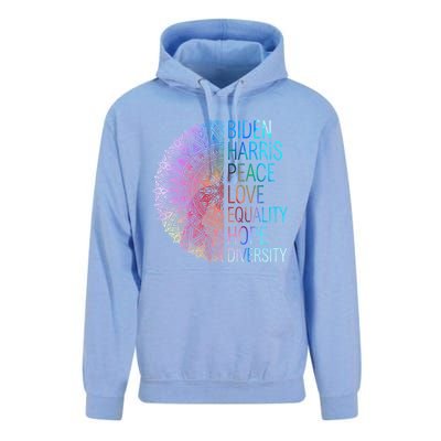 Wo Biden Harris Peace Love Equality Hope Diversity Gift Unisex Surf Hoodie