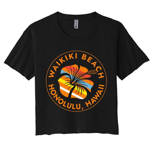 Waikiki Beach Honolulu Hawaii Islands Usa Vacation Trip Crop Top