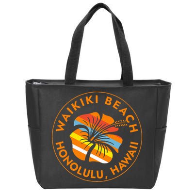 Waikiki Beach Honolulu Hawaii Islands Usa Vacation Trip Zip Tote Bag