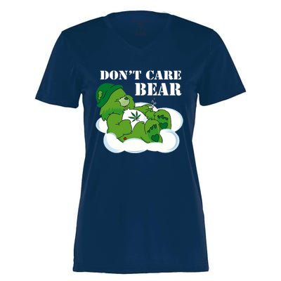 Weed bear herb bear don't care cute bear gift Women's Momentum V-Neck T-Shirt