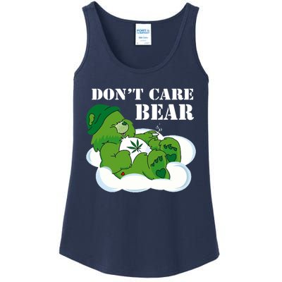 Weed bear herb bear don't care cute bear gift Ladies Essential Tank