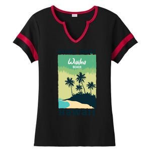 Wailea Beach Hawaii Ladies Halftime Notch Neck Tee