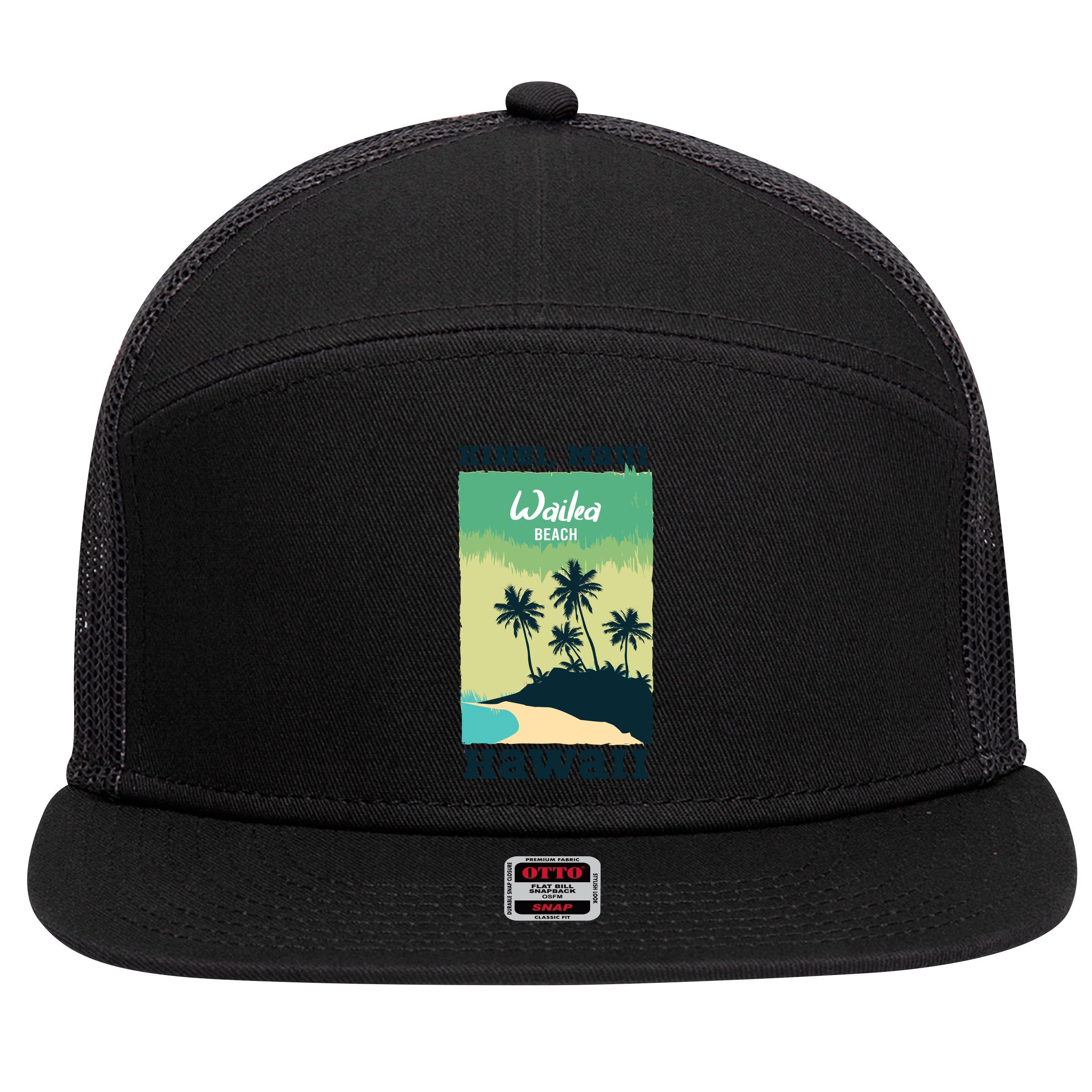 Wailea Beach Hawaii 7 Panel Mesh Trucker Snapback Hat