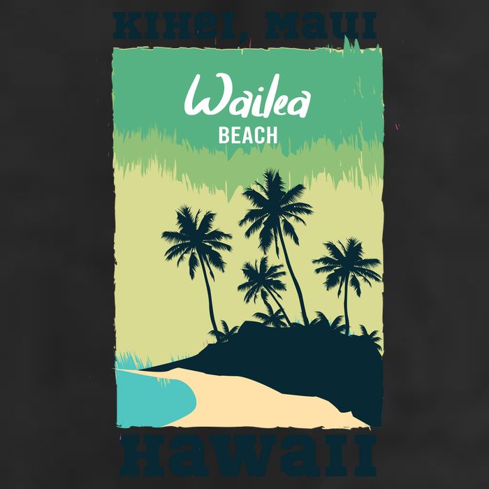 Wailea Beach Hawaii 7 Panel Mesh Trucker Snapback Hat