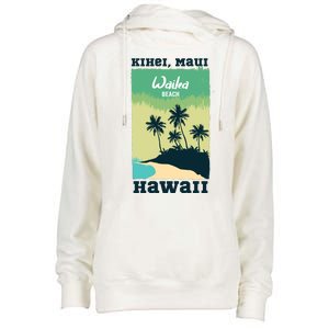 Wailea Beach Hawaii Womens Funnel Neck Pullover Hood