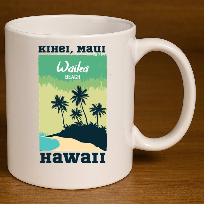 Wailea Beach Hawaii 11oz C Handle Ceramic Mug