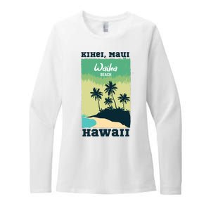 Wailea Beach Hawaii Womens CVC Long Sleeve Shirt