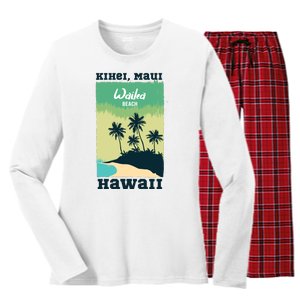 Wailea Beach Hawaii Women's Long Sleeve Flannel Pajama Set 