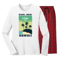 Wailea Beach Hawaii Women's Long Sleeve Flannel Pajama Set 