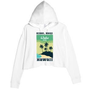 Wailea Beach Hawaii Crop Fleece Hoodie