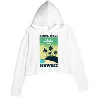 Wailea Beach Hawaii Crop Fleece Hoodie