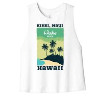 Wailea Beach Hawaii Women's Racerback Cropped Tank