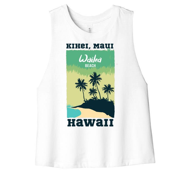 Wailea Beach Hawaii Women's Racerback Cropped Tank