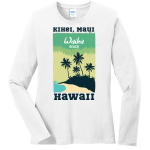 Wailea Beach Hawaii Ladies Long Sleeve Shirt