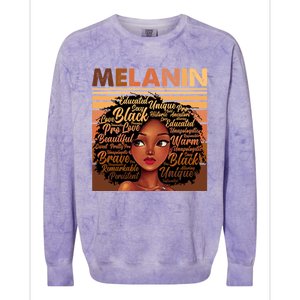 Wo Black History Juneteenth Melanin Birthday Gift Colorblast Crewneck Sweatshirt