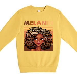 Wo Black History Juneteenth Melanin Birthday Gift Premium Crewneck Sweatshirt