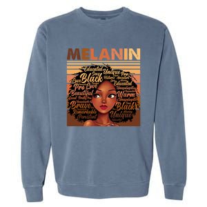 Wo Black History Juneteenth Melanin Birthday Gift Garment-Dyed Sweatshirt