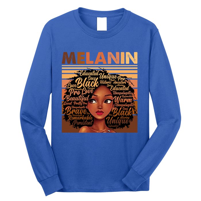 Wo Black History Juneteenth Melanin Birthday Gift Long Sleeve Shirt