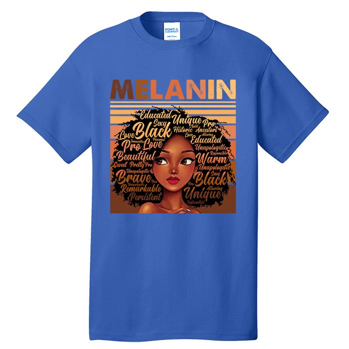 Wo Black History Juneteenth Melanin Birthday Gift Tall T-Shirt