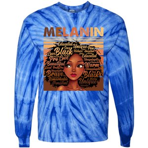 Wo Black History Juneteenth Melanin Birthday Gift Tie-Dye Long Sleeve Shirt