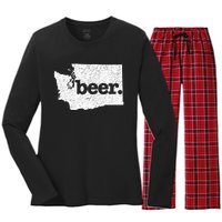 Washington Beer Home State Love Drink Beer From Here Women's Long Sleeve Flannel Pajama Set 