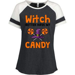 Witch Better Have My Candy Halloween Gift Enza Ladies Jersey Colorblock Tee