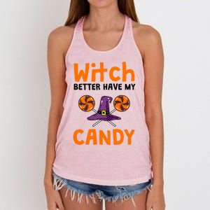 Witch Better Have My Candy Halloween Gift Women's Knotted Racerback Tank