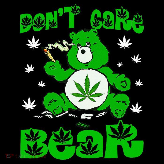Weed Bear Herb Bear DonT Care Funny Bear Marijuana Cannabis Women's V-Neck T-Shirt