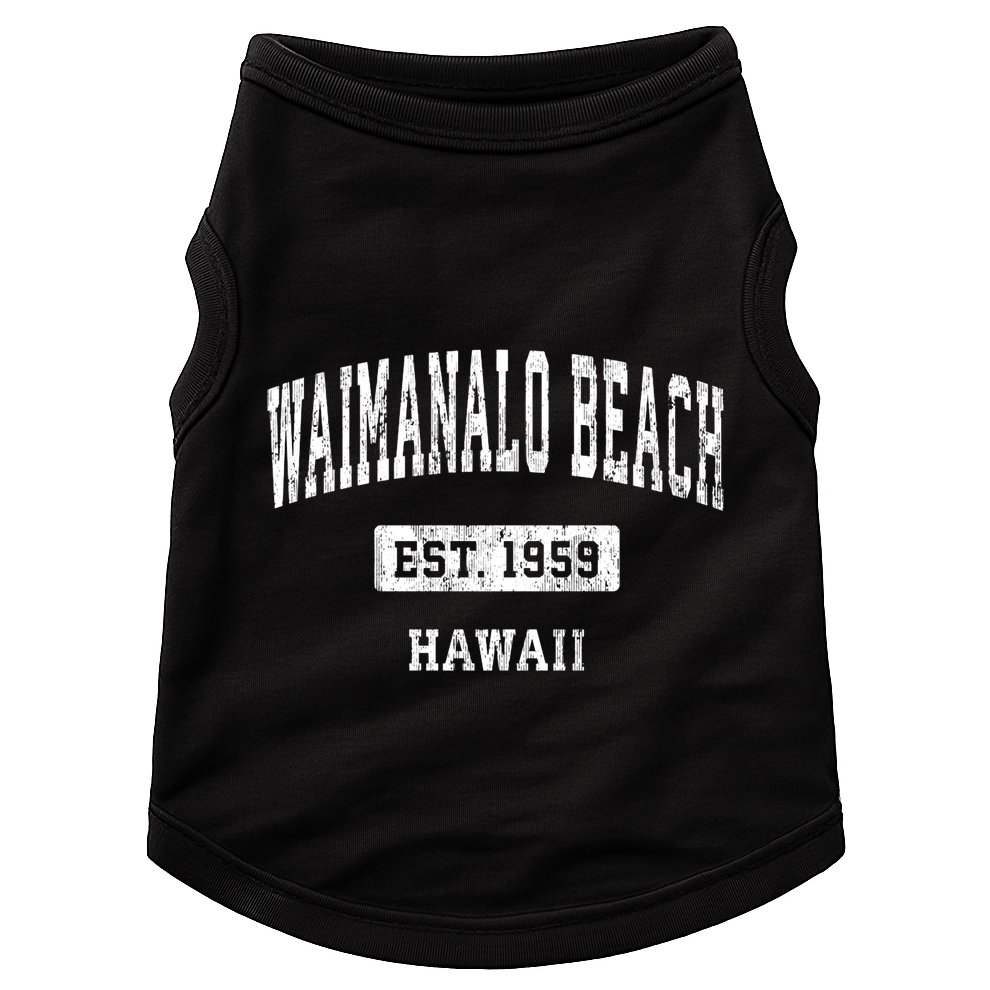 Waimanalo Beach Hawaii Hi Vintage Sports Established Doggie Tank
